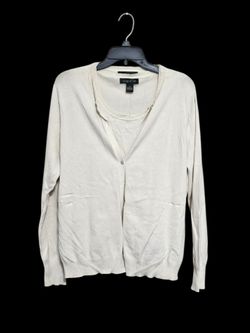 August Silk 2pc Cardigan Sweater Off White XL