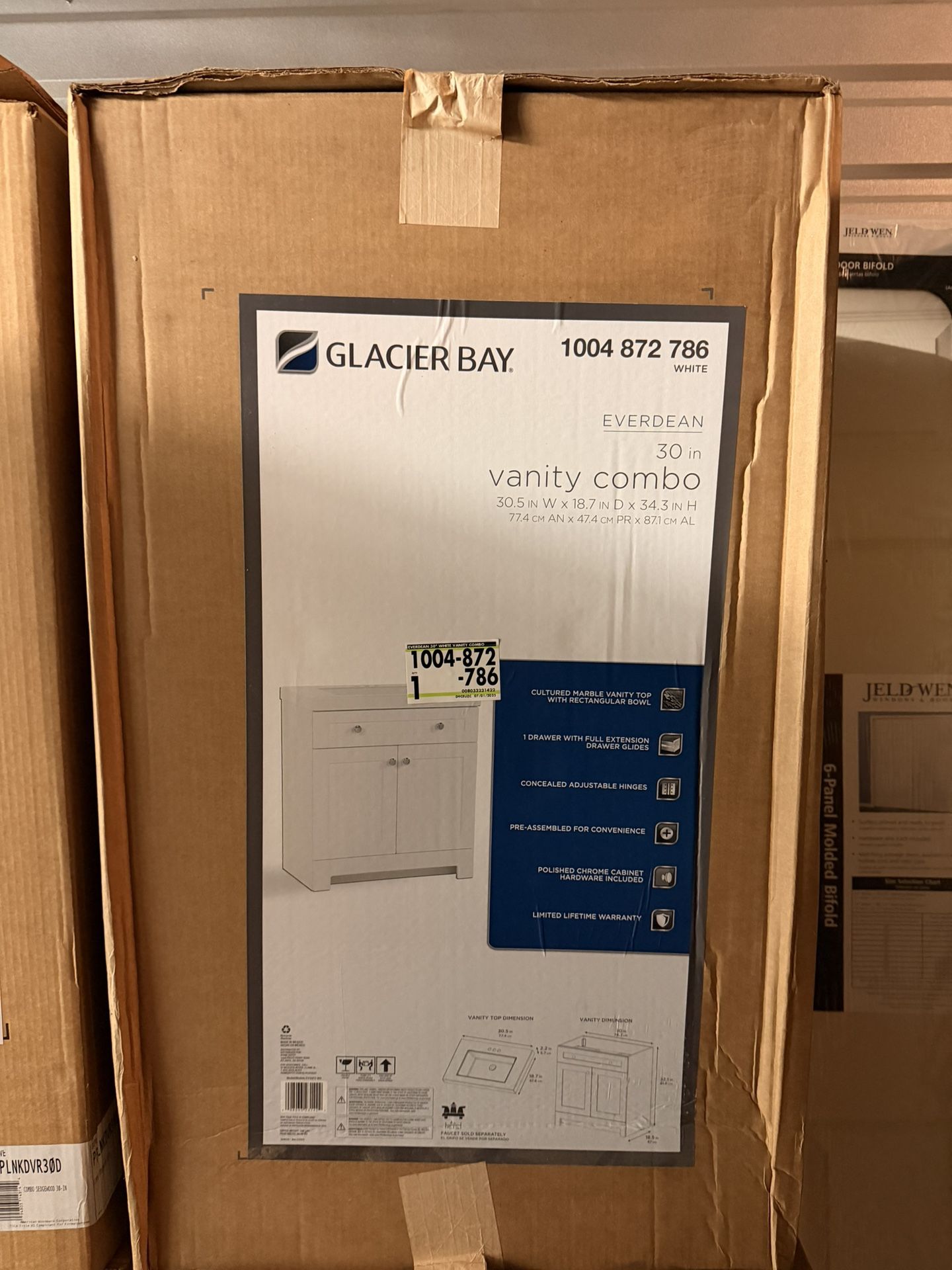 30 Inch Vanity Combo With Top And Sink, White