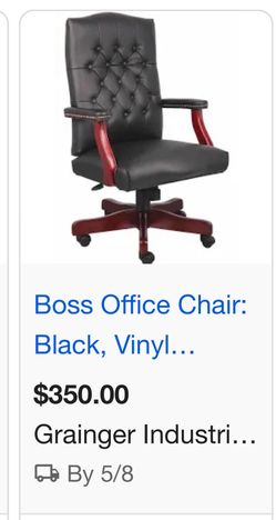 Office Chair: Black, Vinyl Material,