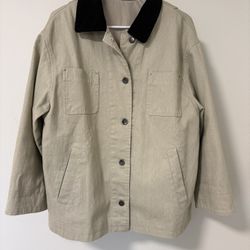 Womens Oversized Creamy Canvas Jacket 