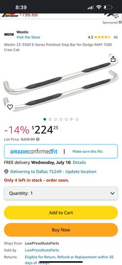 Westin 23-3560 E-Series Polished Step Bar for Dodge RAM 1500 Crew Cab