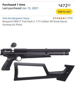 Benjamin BP2220 .22 PCP Air Pistol Package – Fully Upgraded, Ready to Shoot $350 OBO