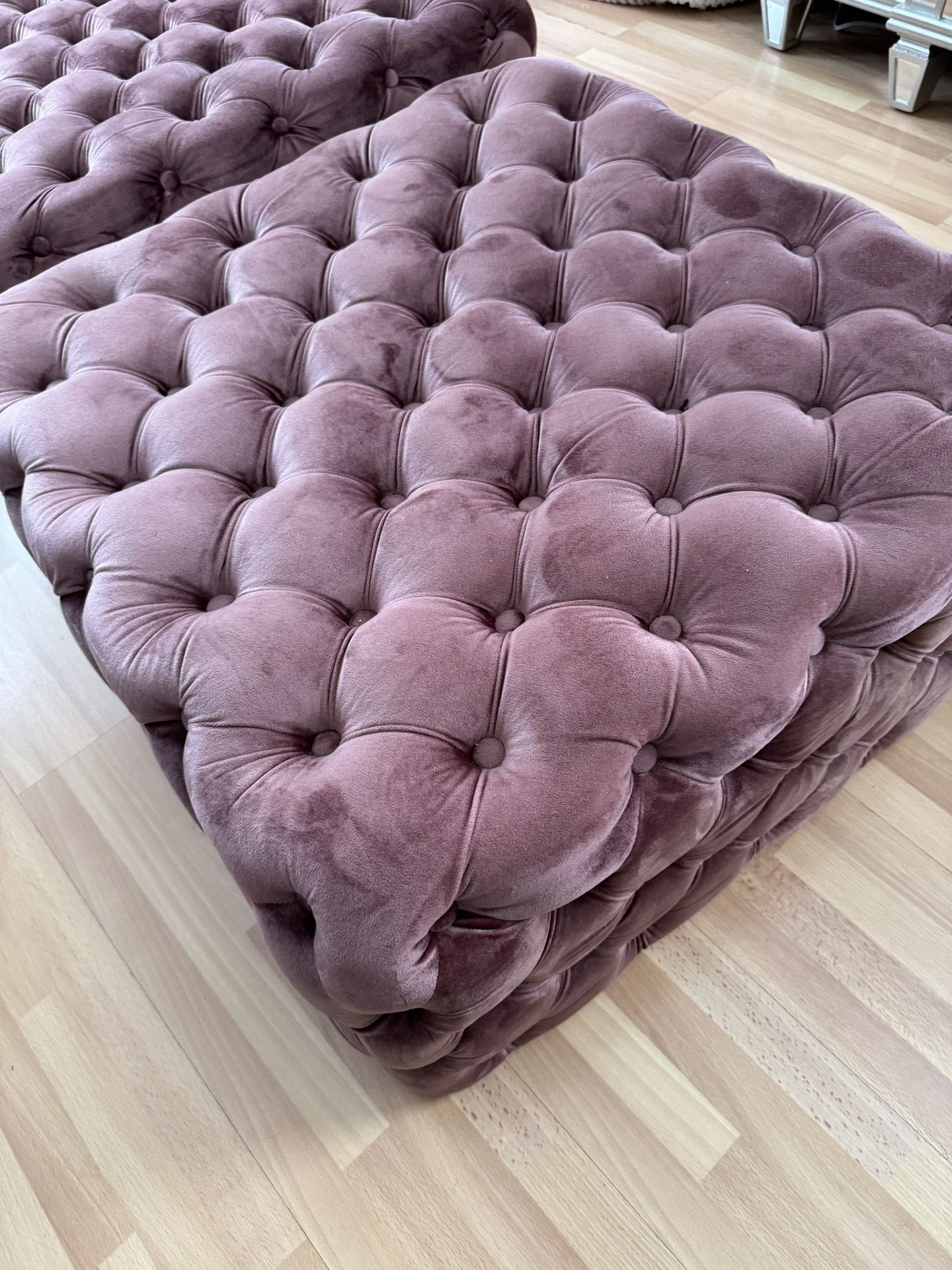 Ottomans 28 Inches Front To Back & Side To Side. 15 Inches High