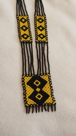 Vintage Southwest American Glass Seed Bead Statement Necklace 