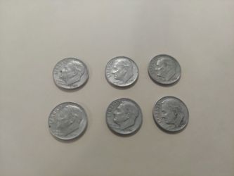 1959 D Dimes Circulated 6ct