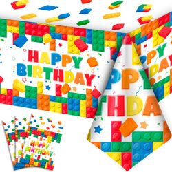 3pcs Building Block Party Tablecloths (New, Unopened)