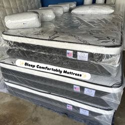 🆓Free 2 pillows🆓 🔹Mattress pillow top 🔸12” inches 🟢Queen $199 🟡Full $180 🟠Twin $130 🔴King $299 🔵Cal king $299 ☑️Delivery available $20🚚  Pil