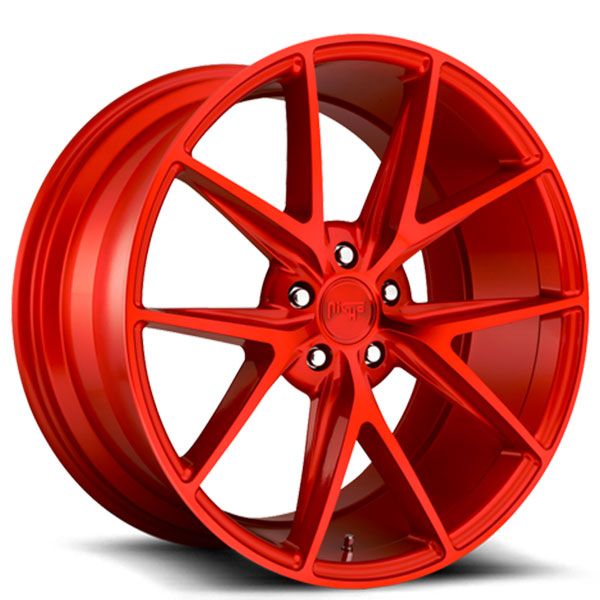 20" STAGGERED NICHE M186 MISANO GLOSS RED RIMS