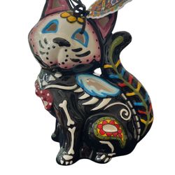 Blue Sky Clayworks Day Of The Dead Cat Tea Light Holder New