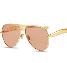 Gold Aviator Sunglasses with Brown Lenses