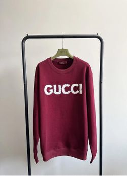 GUCCI LOGO EMBROIDERED COTTON JERSEY SWEATSHIRT!