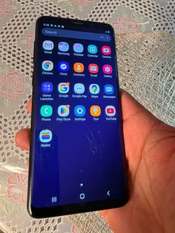 Samsung galaxy s9 plus for Verizon and T-Mobile. Cracked screen.  Working excellent