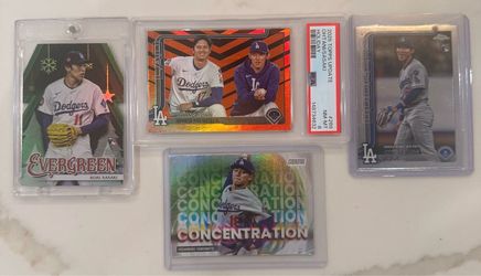 2025 Topps Ohtani/Sasaki RC PSA 8 & Sasaki Die Cut RC Yamamoto Insert & Kim Foil