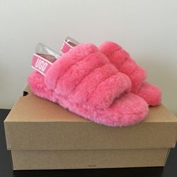 Pink Fluff Yeah UGG Slides