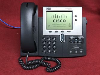 LOT OF 5 Cisco IP Office Phones CF-7941G w Hand Set, Base/Stand VoIP Business