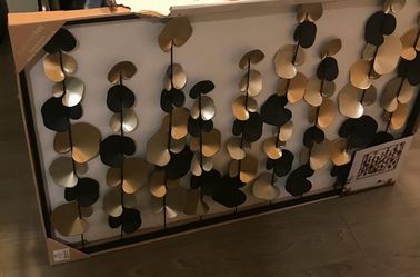 Large Decorative Wall Mirror with Gold, Silver & Black Metal Accents