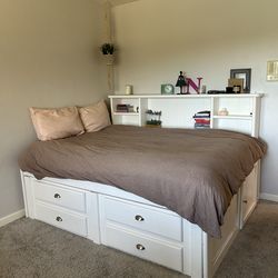 Full Size Captains Bed w/ Storage & Simmons Mattress
