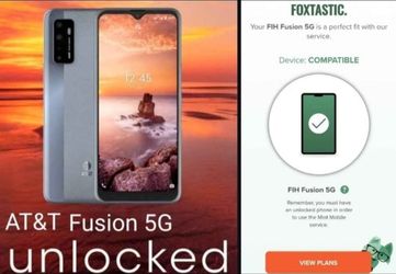 Emblem Fusion 5G 64GB GSM Unlocked Mint Mobile/Boost Mobile/AT&T/T-Mobile/Consumer Cellular/Assurance Wireless/Simple Mobile/Lycamobile