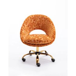 Modern Orange Velvet Accent Chair