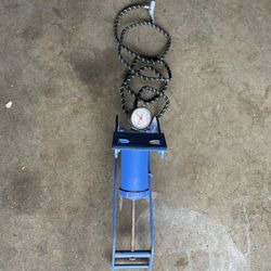 Performance Tool W1638DB Foot Pump for Bike Tires and Sports Equipment with Air Pressure Gauge, Braided Hose, and Needle Valve with Adaptors, 100 P.S.