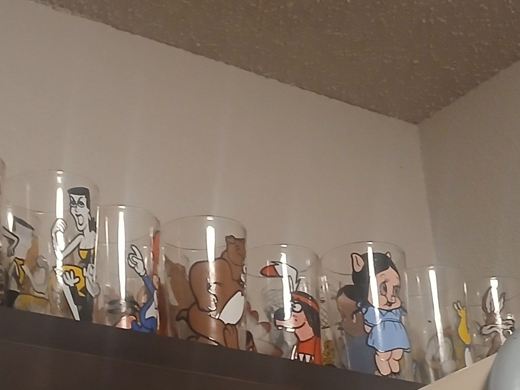 Disney Carton Collector Glasses Entire Set.collection