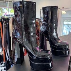 Versace Black Aevitas Platform Boots