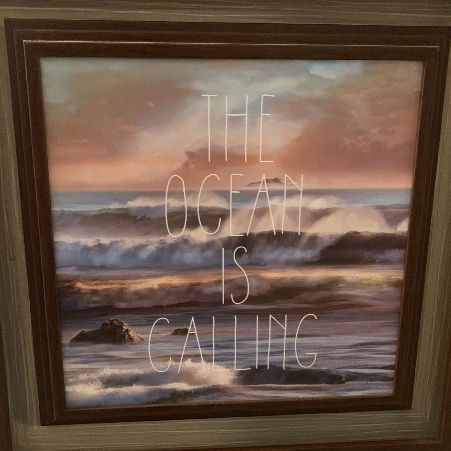 The ocean Is Calling Framed In 15x15