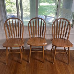 3 Wood Dining Room Chairs