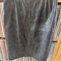 PRICE DROP: NW/OT MONDI lined LAMBSKIN LEATHER Black Laser-Cut Pencil Skirt, 38