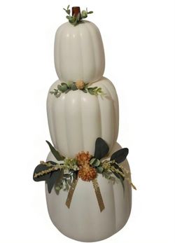 Fall decor Stacked pumpkin/  decoracion de otoño