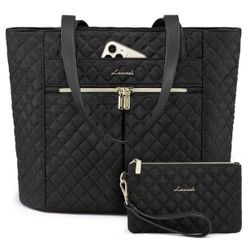 LOVEVOOK Laptop Bag for Women 15.6 inch,Diamond Quilted Work Tote Bags Womens Laptop Tote Computer Shoulder Bags,Stylish Travel Tote Bags Laptop Purse