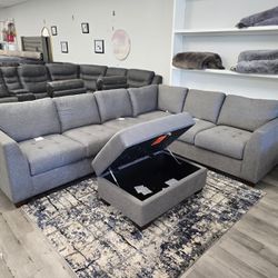 Comfortable Sectional With Ottoman 