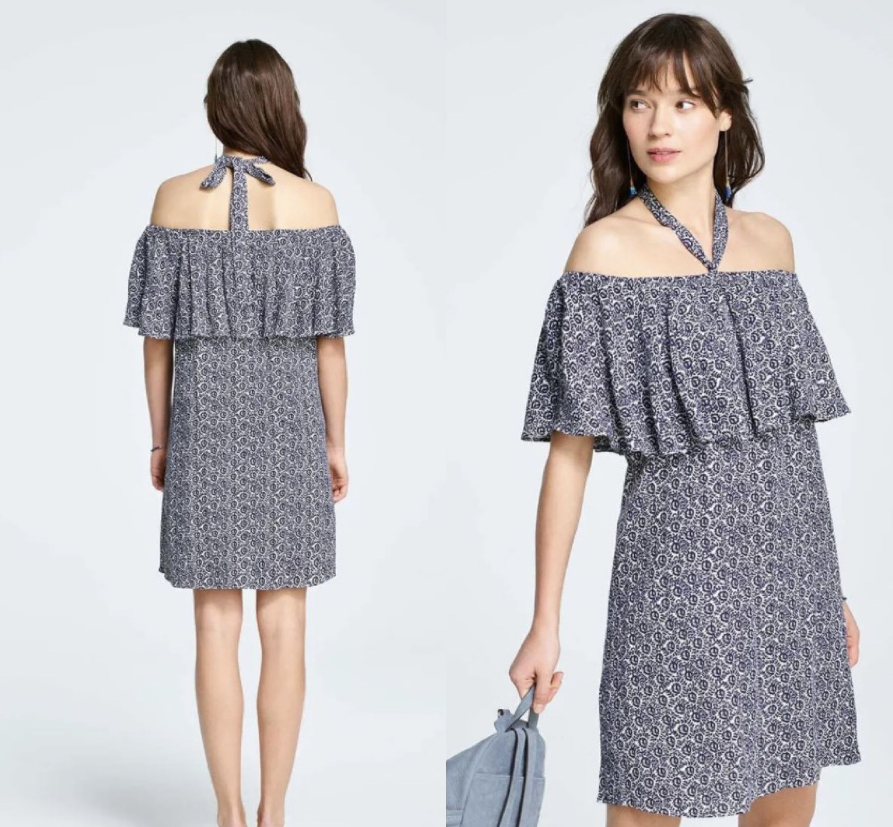 NWT $188 Rebecca Taylor Havasu Off The Shoulder Knee Length Dress 8