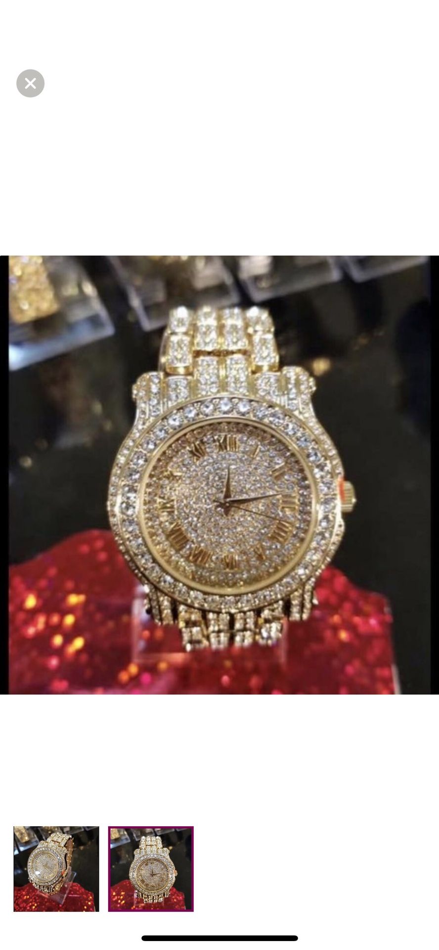 Men’s 14k Gold Plated Watch 