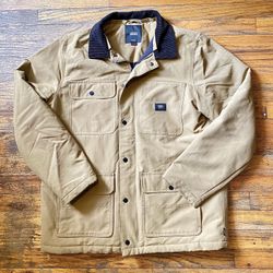Vans Drill Chore Long Coat Taupe Full Zip Beige Men’s Jacket Size M
