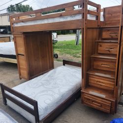 Bunk Beds Twens With New Mattresses  Literas Tamaño Individual Con Colchones Nuevos 