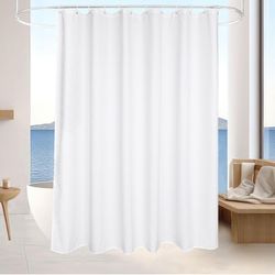 White Fabric Shower Curtain 78 Inches Long,