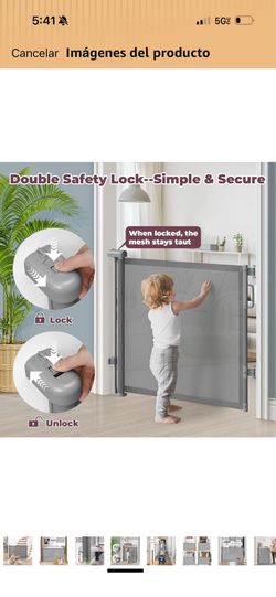 Retractable Baby & Pet Safety Gate 55” x 34” – New
