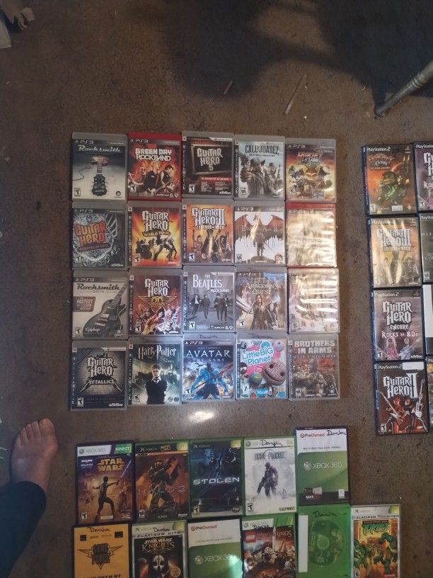 PS3, PS2, Xbox 360, And Xbox Regular. Games