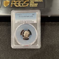 1986 S Gem Proof PERFECT GRADED Roosevelt Dime Graded At PR70 D-18