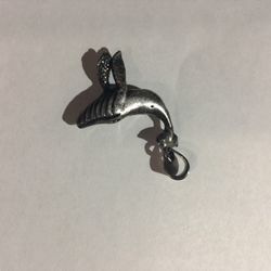 925 Sterling Silver Vintage Whale Pendant 