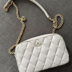 Kate Spade White Quilted Leather Crossbody Bag