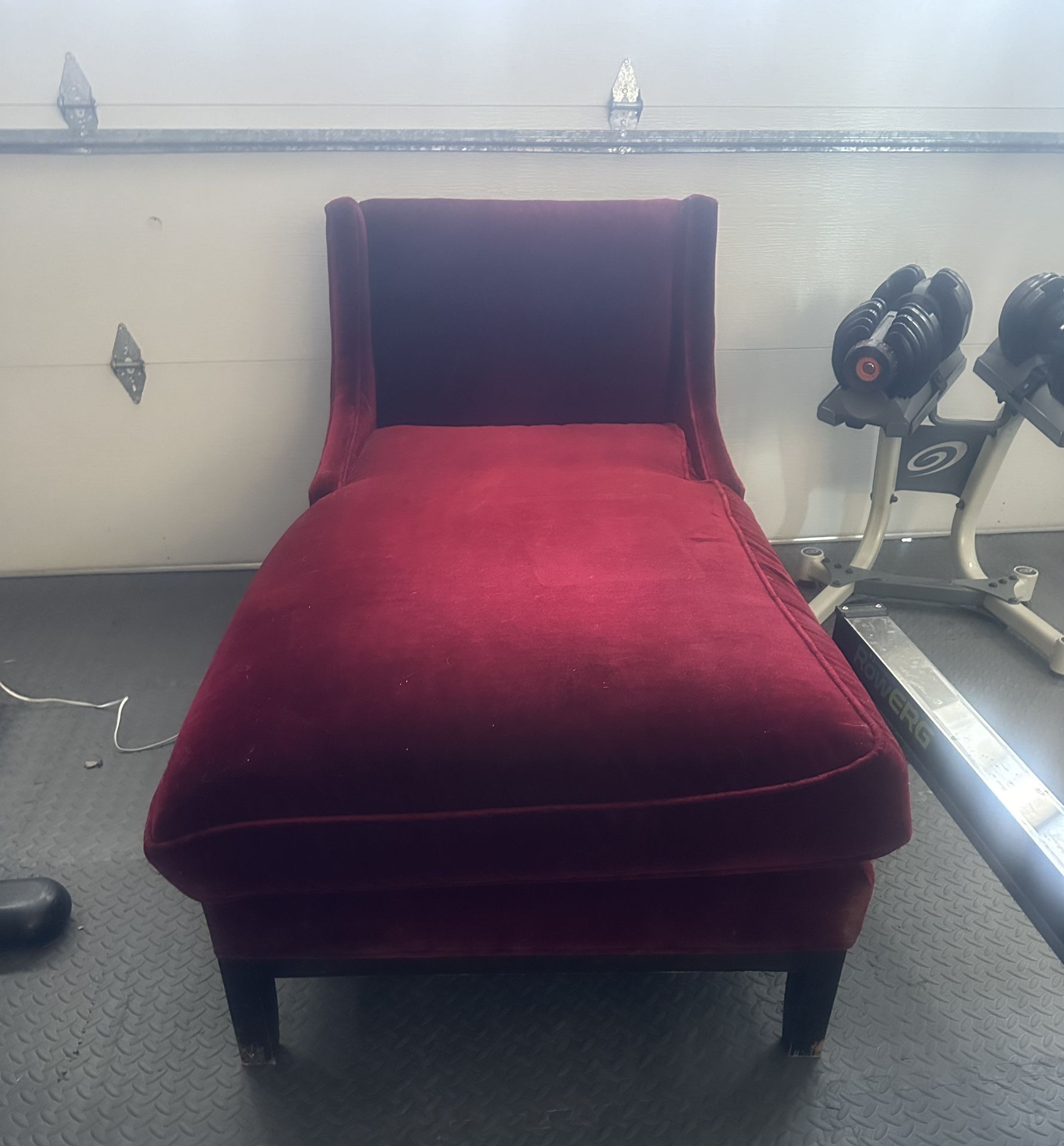 ZGallerie Red Velvet Chaise Lounge
