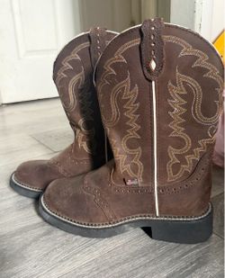 Justin Brown Leather Cowboy Boots