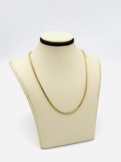 10K YELLOW GOLD BOX LINK CHAIN NECKLACE 3.27 GRAMS USED