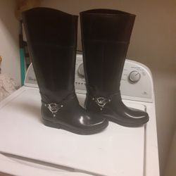 Pre-owned Michael Kors Black Rubber Boots 6