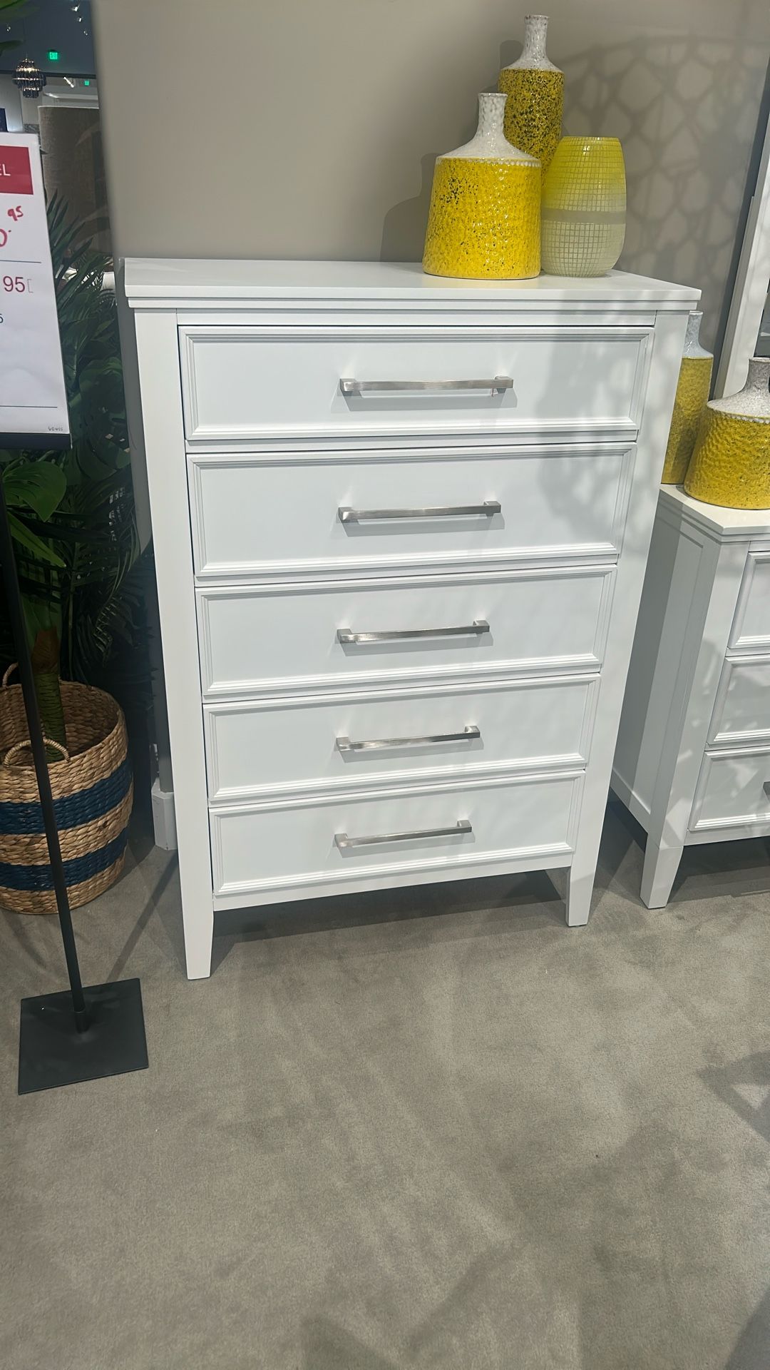 White Dressor Mirror & Chest