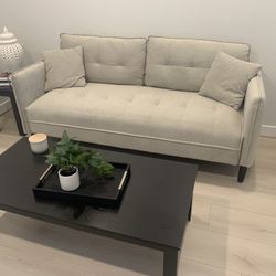 Accent Sofa With Coffee Table And Side Table