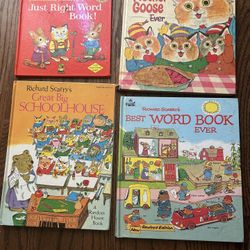 Lot Of 4 Vintage Richard Scarry Books Hardcover Golden Book