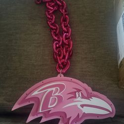 Foam Fan Breast Cancer Necklace 